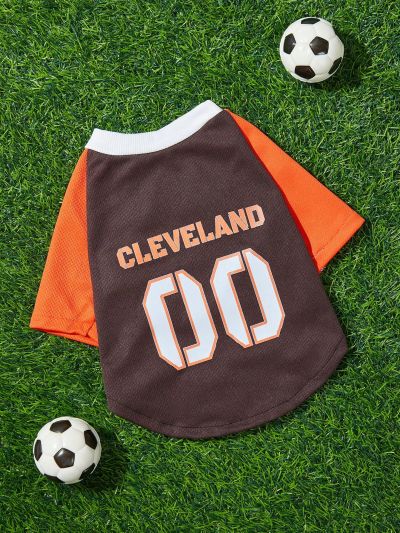 PETSIN Pet Football Sports Jersey, Dogs And Cats Blend T-Shirt With Bird Eye Fabric, Number Printed
