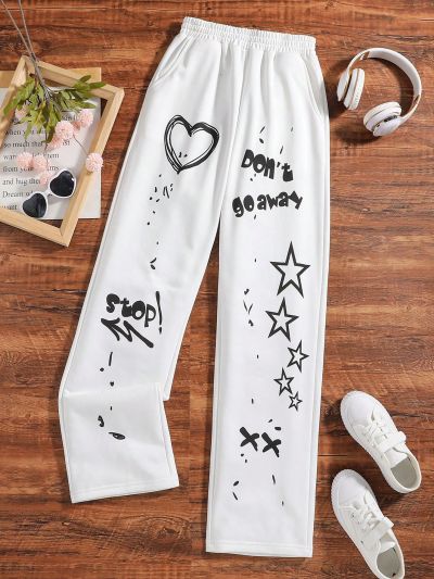 Teen Girls' Graffiti Jogger Pants
