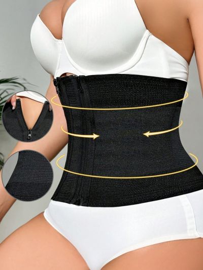 Plus Size Zipper Closure Waistband