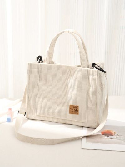 Dudeline Corduroy Shoulder Bag And Handheld Tote Bag
