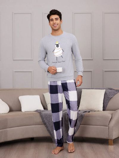 Men'S Checkered Print Lounge Pants