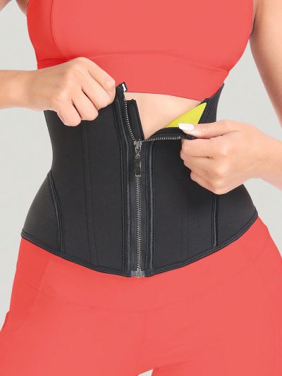 Ladies' Solid Color Zipper Waist Belt