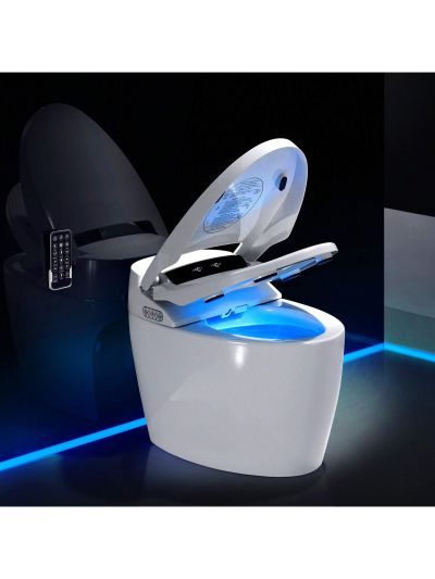 Smart Toilet One Piece Smart Bidet Toilet, Bidet Toilet Seat with Heated, Auto Smart Ceramic Toilet with Warm Water Sprayer & Dryer, One Piece Toilet for Bathrooms