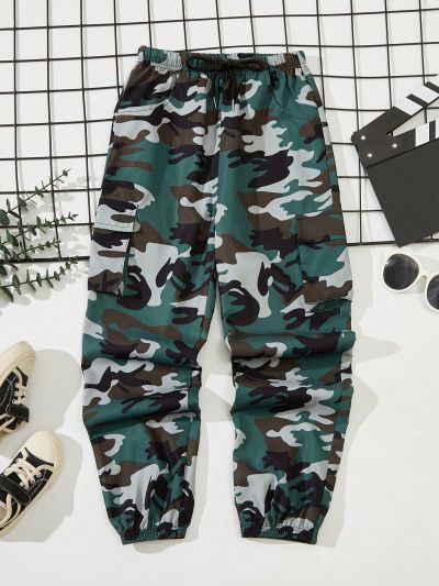 Teenage Boys' Camouflage Print Sport Utility Outdoor Pants