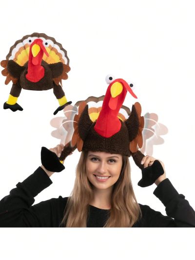 JOYIN Thanksgiving Turkey Hat Wings Moving for Thanksgiving Trot Dress Up Party, Role Play and Carnival Cosplay (Brown)