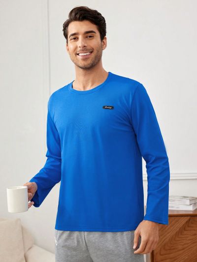 Men'S Round Neck Long Sleeve Homewear Top