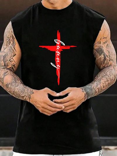 Manfinity Men's Letter Printed Tank Top