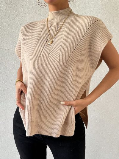 SHEIN Essnce Women's Stand Collar Sweater Vest