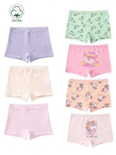 7pcs/Set Girls' Square Underwear