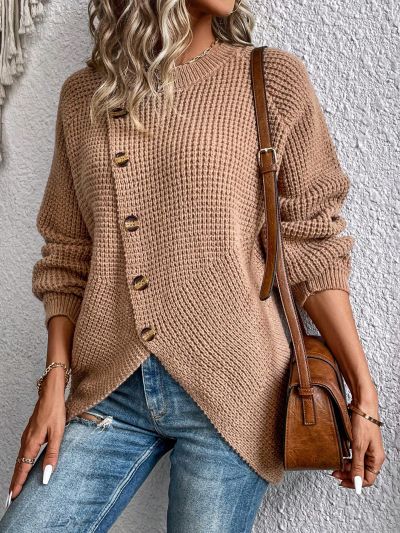 Women'S Button Decorated Sweater