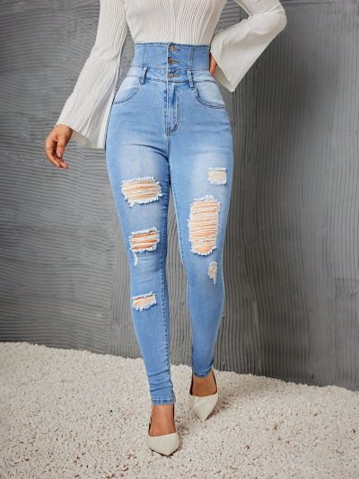Women'S Distressed Slim Fit Jeans