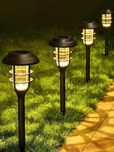 6pcs solar outdoor lights Solar path lights, automatic switch solar waterproof garden lights, sidewalk solar landscape lighting solar walk lights, garden, park, lawn, garden decoration solar lights