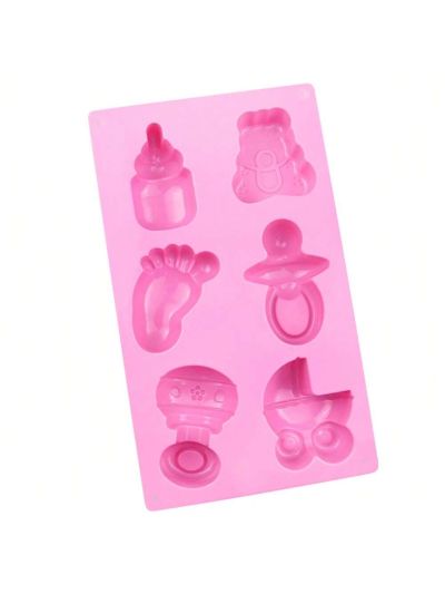 Baby Shower Themed Silicone Soap Mold, 3 D Baby Carriages Bottle Little Feet Bear fondant Mold Cake Decorating Tools for Chocolate, Soap, Sugar Craft, Candy, Cupcake Topper, Polymer Clay