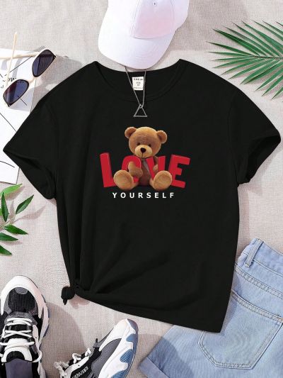 Love And Bear Print Short Sleeve Tee