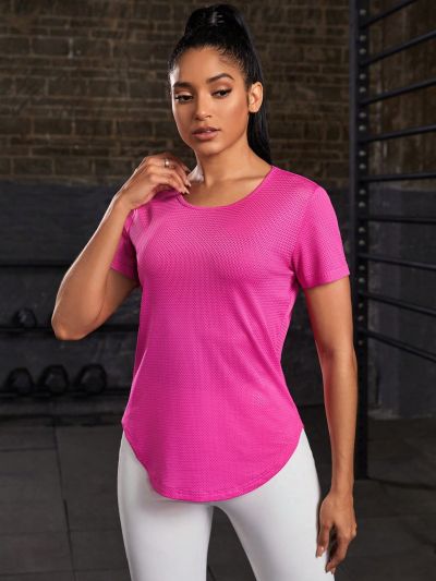 Solid Color Sports Short Sleeve T-Shirt