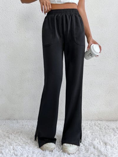 Women'S Solid Color Split Hem Pants