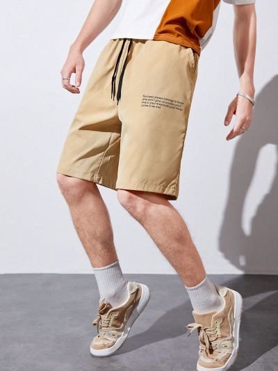 Teen Boys' Letter Printed Drawstring Shorts