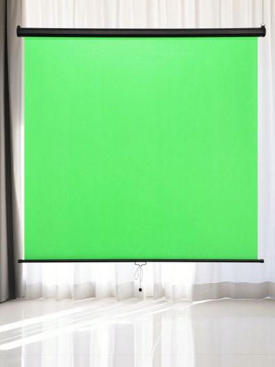 73" x 82"/6x7ft Retractable Green Screen Wall-Mounted Chromakey Panel Background Removal Wrinkle Resistant Virtual Studio Zoom