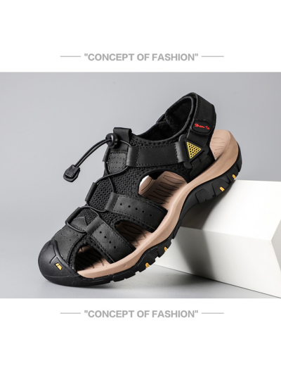 Men's Waterproof Hiking Sandals, Closed Toe Athletic Sport Sandals, Non Slip Height increasing Summer Sandals for Water Beach Outdoor