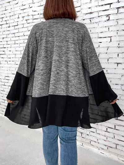 Plus Size Casual Patchwork Jacket