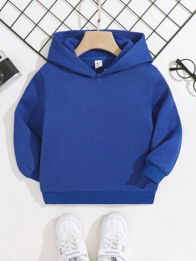 SHEIN Young Boy Casual Solid Color Sweatshirt Suitable For Autumn And Winter