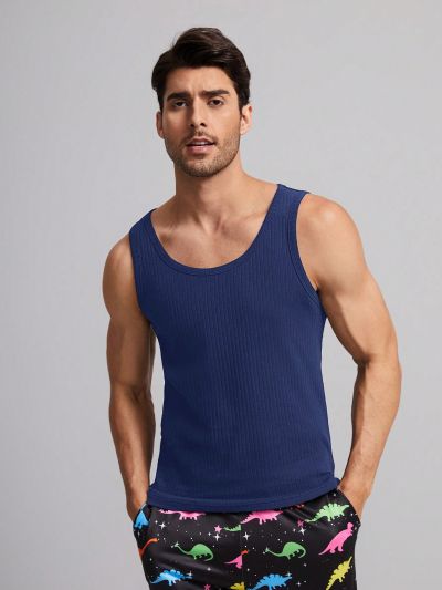 SHEIN Men Solid Lounge Tank Top