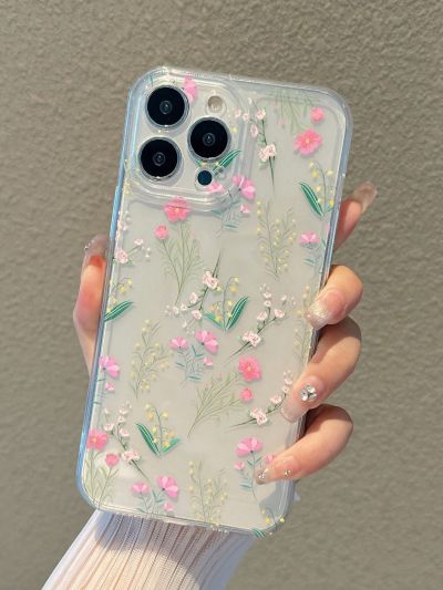 Floral Pattern Clear Phone Case