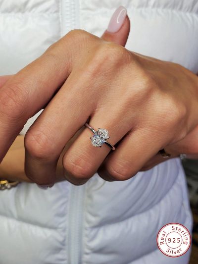 1pc 1ct Pigeon Egg Promise Ring Ladies Jewelry For Women Wedding Prom s925 Sterling Silver Luxury Elegant Ring Fine Jewelry Gift For Girls Daily Dating Party Decor