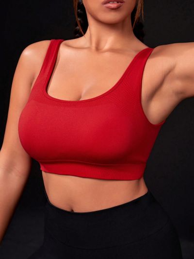 Plus Size Women'S Seamless Vest Style Sports Bra