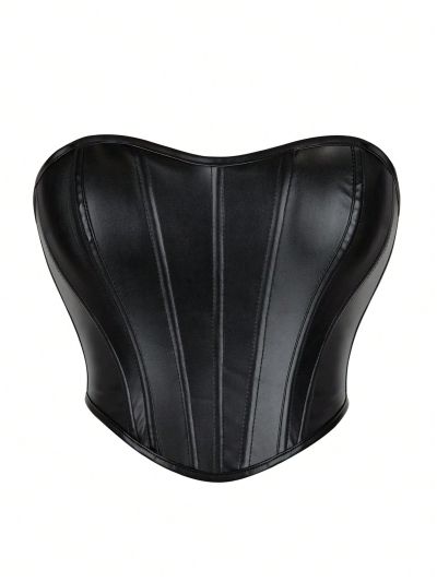 Music Festival Ladies' Solid Color Strapless Bodycon Top