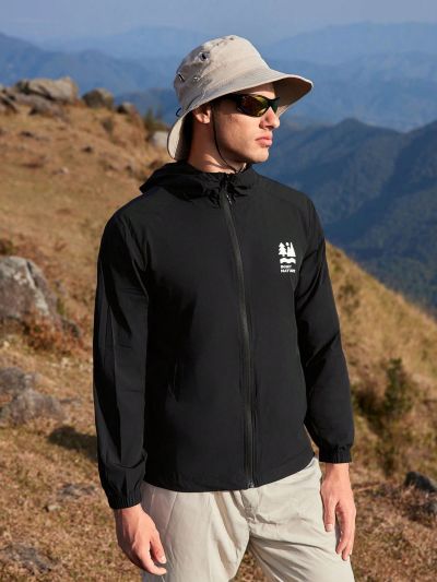 In My Nature Men'S Sun Protection Hooded Printed Jacket