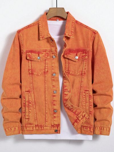 Men's Flap Pocket Button-front Denim Jacket