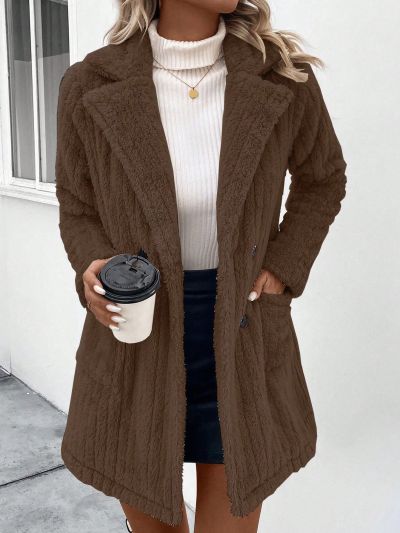 Women's Notched Lapel Double Breasted Coat