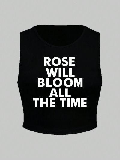 Plus Slogan Graphic Tank Top