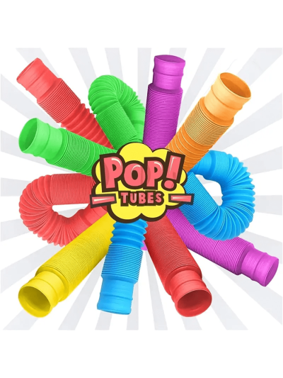 5pcs Finger Pop Up Tubes Toy For Adults, Stress Relief Sensory Tool, Cool Bendable Multicolor Stimulating Toys Great As Gift, Party Favor, And Prize For Restless People