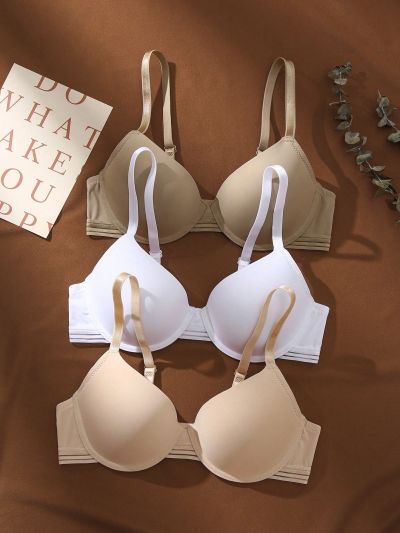 SHEIN 3pcs/Set Women's Adjustable Shoulder Strap Bra