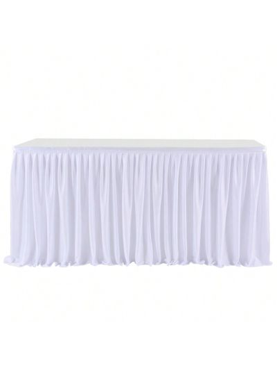 Table Skirt Pleated Ruffle Tablecloth For Wedding Birthday Party Baby Shower Table Decoration