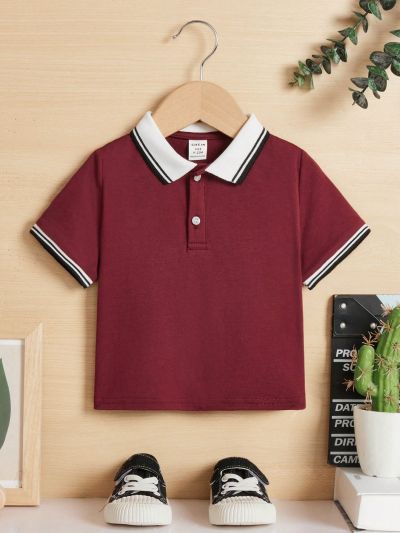 SHEIN Baby Boy's Casual Comfortable Short-Sleeved Polo Shirt
