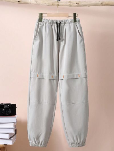 SHEIN Tween Boys' Slim Fit Jogger Pants With Woven Texture