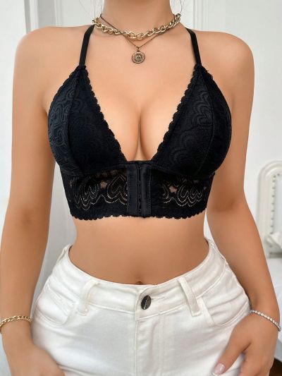 Tassel V-Neck Front Closure Bra