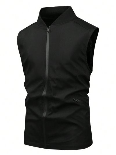 Men's Stand Collar Outdoor Vest Jacket