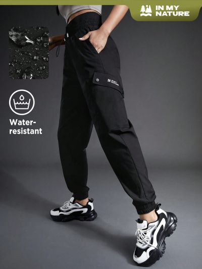 In My Nature Women'S Elastic Waist Slanted Pocket Long Pants