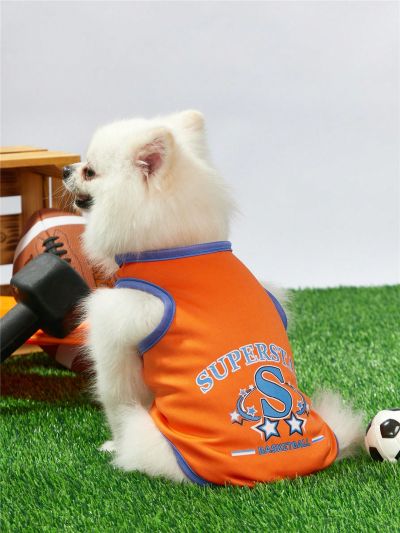 PETSIN Pet Basketball Themed Sleeveless Sports Jersey, With Letter Print, Suitable For Both Cats And Dogs