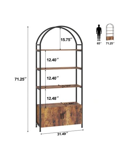 80 panel furniture: 1 set Color: black+white Material: steel+particle board Arch bookshelf with cabinet Size: 80 * 28 * 180cm Including: 1 * assembly hardware+hardware package with English instructions