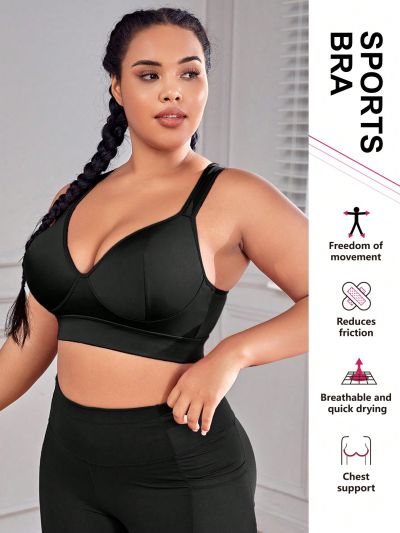 Plus Medium Support High Stretch Sports Bra