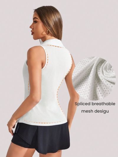 Solid Color V-Collar Sports Vest Top