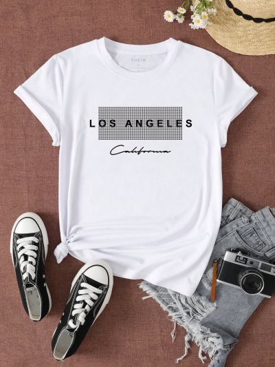 SHEIN EZwear Letter Graphic Tee