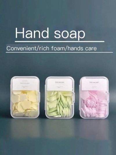 1box Portable Disposable Soap Sheets For Outdoor Travel, Hand Washing Antibacterial Soap Paper, Flower Petal Hand Washing Tablets With Long-lasting Fragrance Beach Vacation Essentials