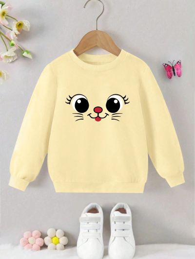 SHEIN Girls' Cartoon Printed Sweatshirt