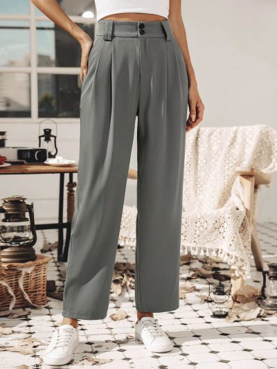 SHEIN Privé Women's Solid Color Business Pants